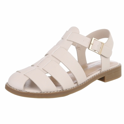 Sandale joase plat - bej dama