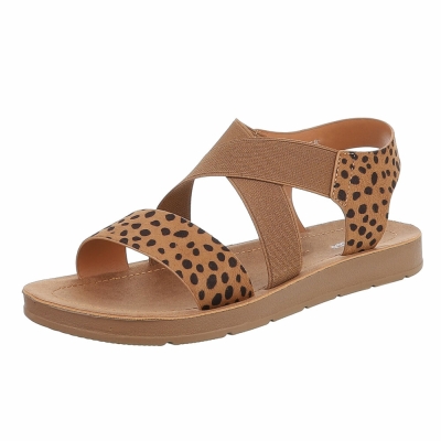 Sandale joase plat - imprimeu leopard dama