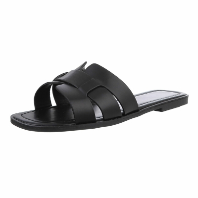 Sandale joase plat - negru dama