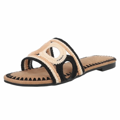 Sandale joase plat - negru dama
