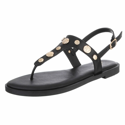 Sandale joase plat - negru dama