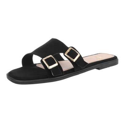 Sandale joase plat - negru dama