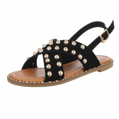 Sandale joase plat - negru dama