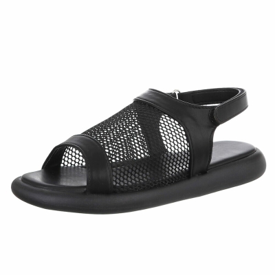 Sandale joase plat - negru dama