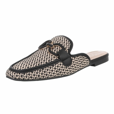 Sandale joase plat - negru dama