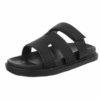 Sandale joase plat - negru dama
