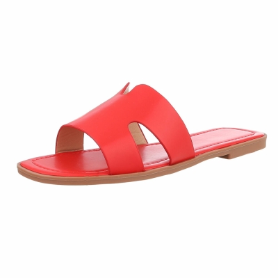 Sandale joase plat - rosu dama