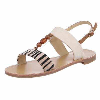 Sandale joase plat - zebra dama