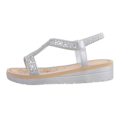 Sandale platforma - argintiu dama