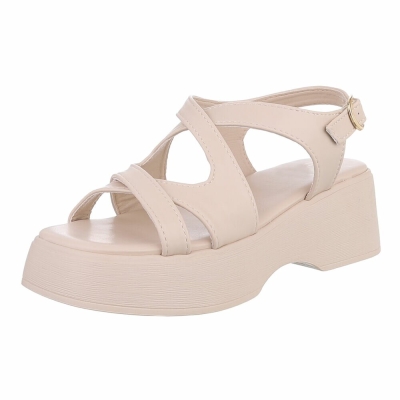 Sandale platforma - bej dama