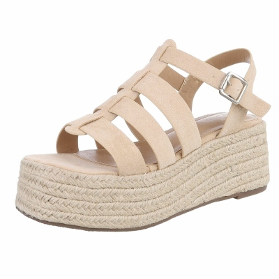 Sandale platforma - bej dama