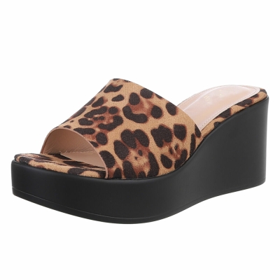 Sandale platforma - imprimeu leopard dama
