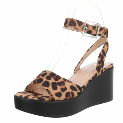 Sandale platforma - imprimeu leopard dama