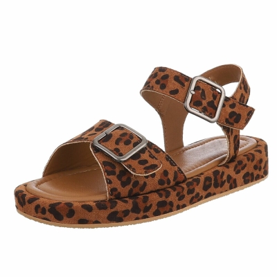 Sandale platforma - imprimeu leopard dama