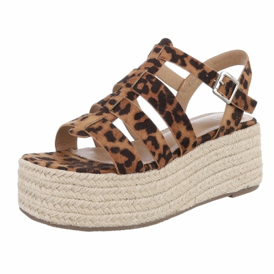 Sandale platforma - imprimeu leopard dama