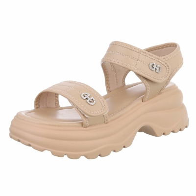 Sandale cu talpa groasa - kaki dama