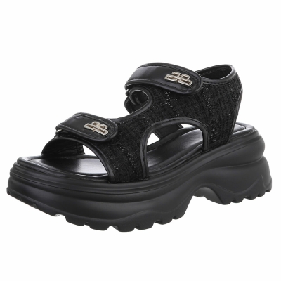 Sandale platforma - negru dama