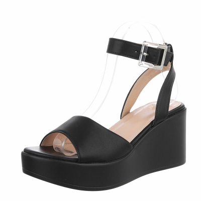 Sandale elegante cu platforma - negru dama