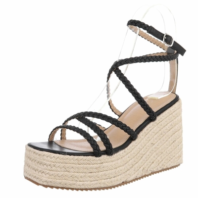 Sandale platforma - negru dama