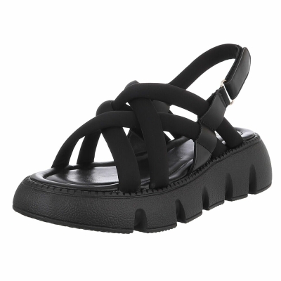Sandale platforma - negru dama