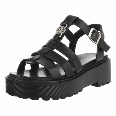 Sandale platforma - negru dama