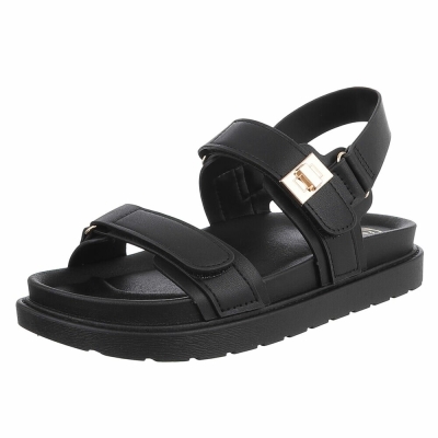 Sandale platforma - negru dama