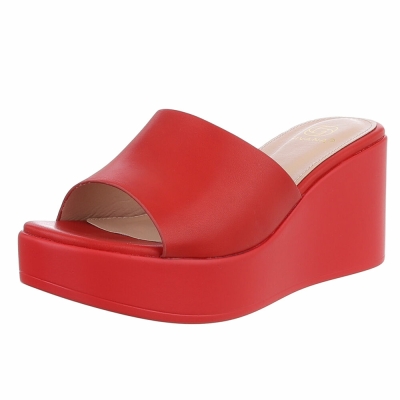 Sandale platforma - rosu dama