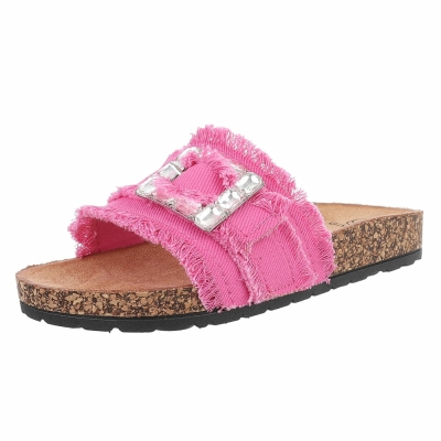 Slapi cu pietre - roz fuchsia dama