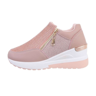 Sneakers cu platforma - culoarea sampaniei dama