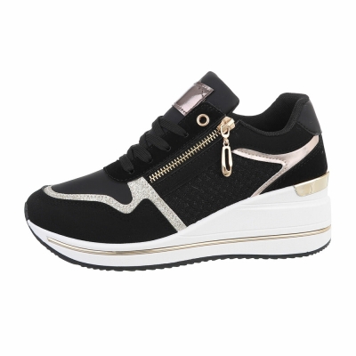 Sneakers inalti- negru dama