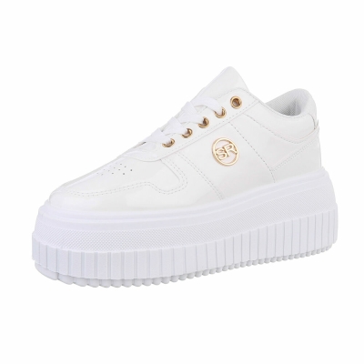 Sneakers cu talpa groasa - alb dama
