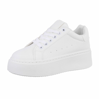 Sneakers platforma - alb dama