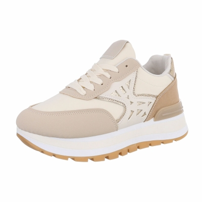 Sneakers cu talpa groasa - bej dama