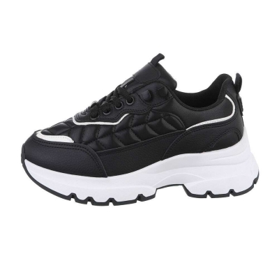 Pantofi sport talpa groasa - negru dama