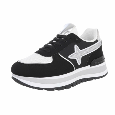Sneakers cu platforma - negru dama