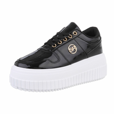 Sneakers cu talpa groasa - negru dama