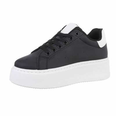 Pantofi sport talpa groasa - negru dama