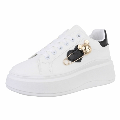 Pantofi sport cu platforma - negru dama