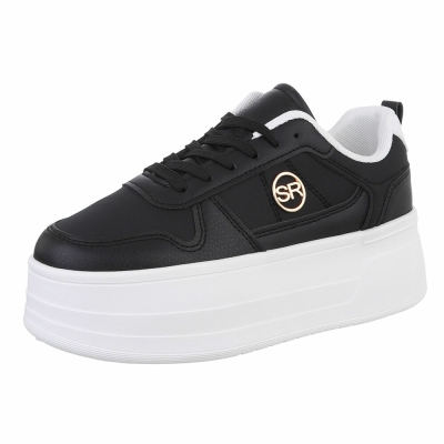 Sneakers cu platforma - negru dama