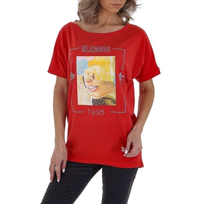 TShirt GLO STORY marime universala rosu dama