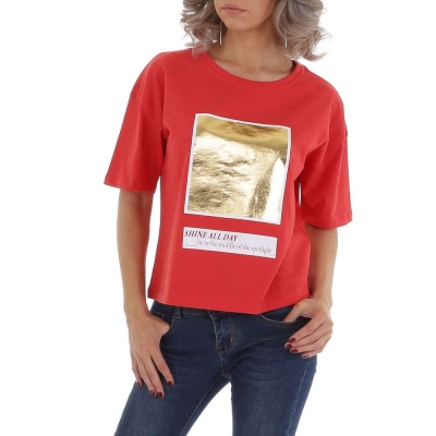 TShirt GLOSTORY rosu dama