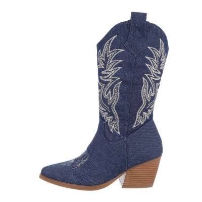 Ciocate western cu toc gros - & Cizme Biker - dblue dama