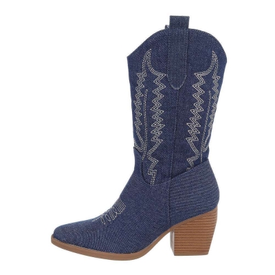 Ciocate western cu toc gros - & Cizme Biker - dblue dama