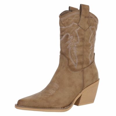 Western- & Cizme Biker - khakipu dama