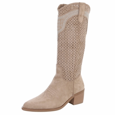 Western- & Cizme Biker - khakisuede dama