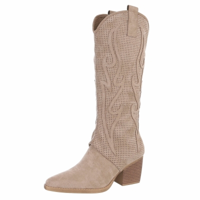 Western- & Cizme Biker - khakisuede dama