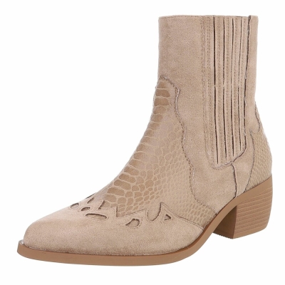 Ciocate toc gros western - khakisuede dama
