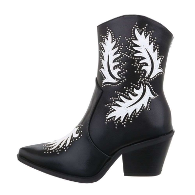 Ghete cowboy - & Cizme Biker - negru dama