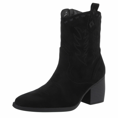 Cizme cowboy cu toc gros - & Cizme Biker - negru dama