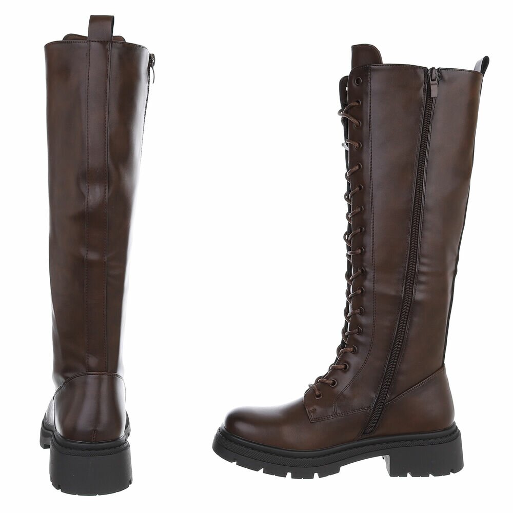 SchnA?rstiefel - brownpu dama